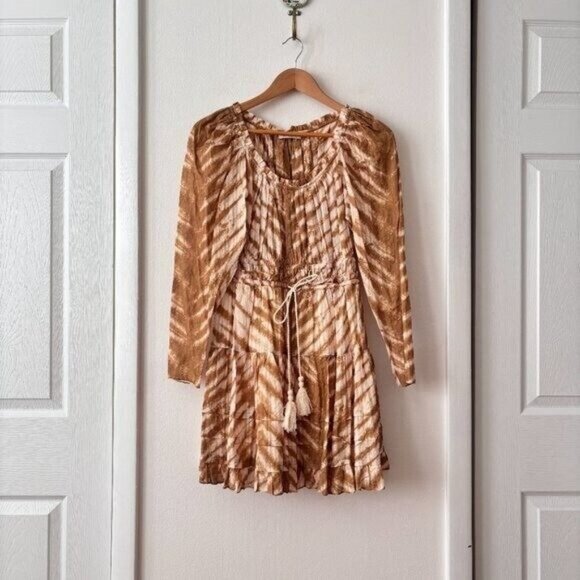 Ulla Johnson Naiara Ruffled Trim Mini Dress in Sand - Picture 4 of 9